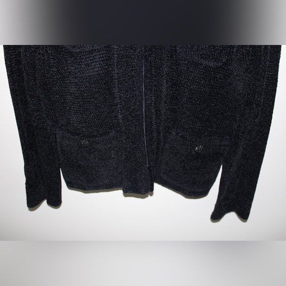 ST. JOHN Collection Black Zippered Cardigan - Picture 2 of 5